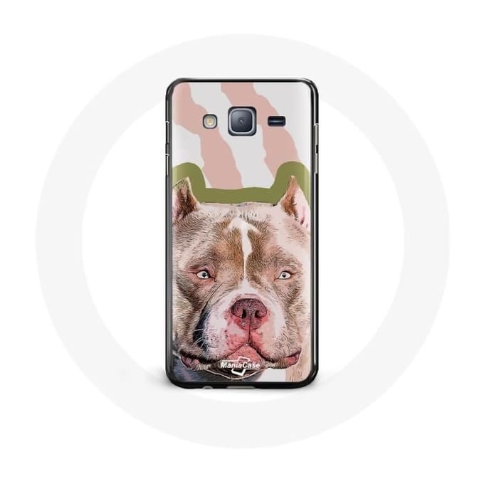 Coque pour samsung galaxy J7 2016 Chien de Pitbull marron