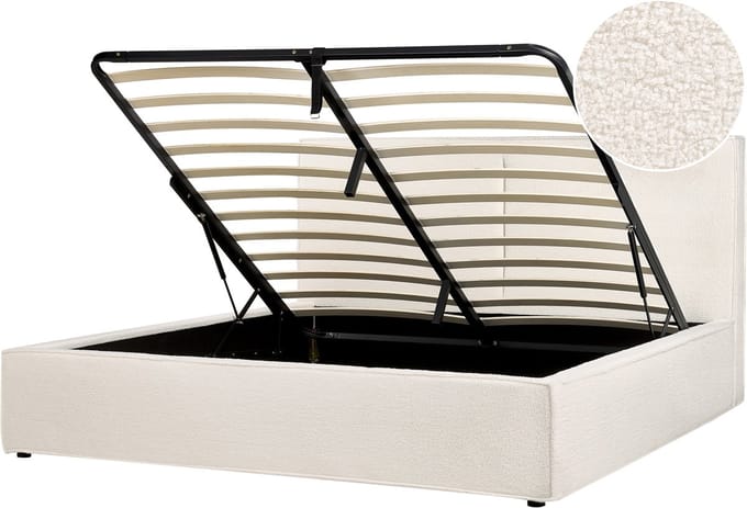 MOISSAC - Tweepersoonsbed - Gebroken wit - 180 x 200 cm - Polyester