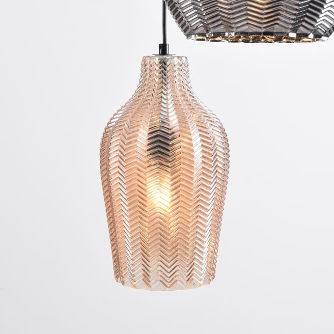 LumenXL Hanglamp Vidro - amber - smoke glas - getextureerd detail
