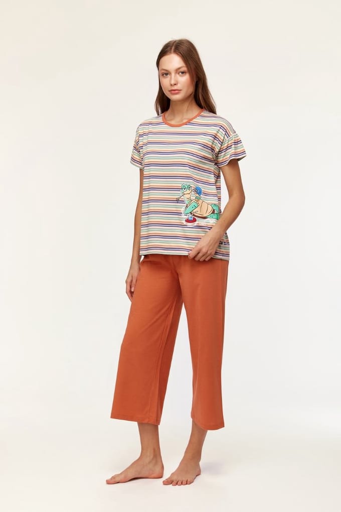 Woody Meisjes-Dames Pyjama multicolor - maat 140/10J
