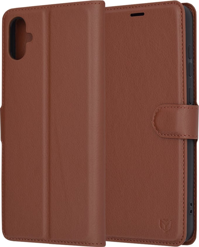 Hoesje geschikt voor Samsung Galaxy A05 - Techsuit Leather Folio Book Wallet Case - Bruin