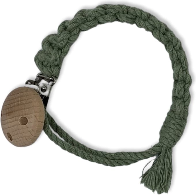 Macramé Speenkoord 'Square' - Olijfgroen - Katoenkoord - Prijs per Stuk - Inclusief Verzendkosten
