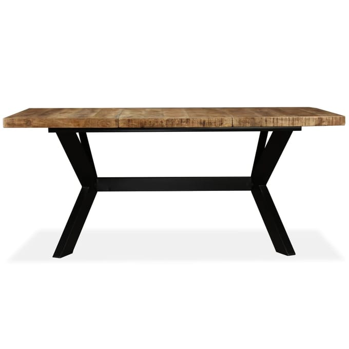 vidaXL - Eettafel - 180 - cm - massief - mangohout - en - stalen - kruis