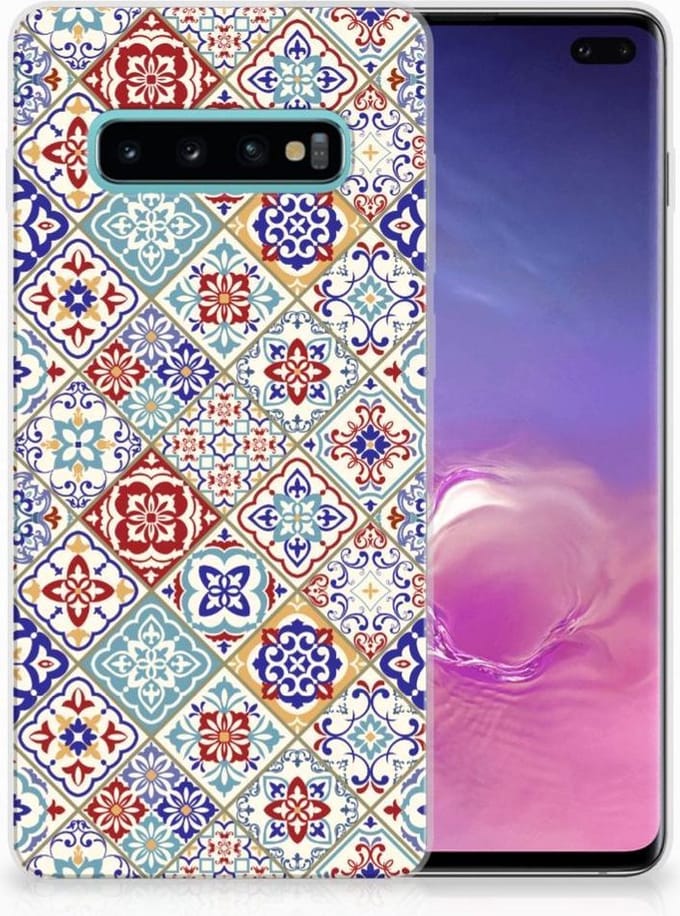 Samsung Galaxy S10 Plus TPU Siliconen Hoesje Tiles Color