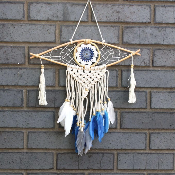 Bescherming Dromenvanger - Kleine Macramé Oog Diverse Kleuren