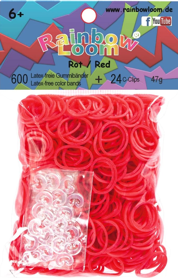 Rainbow Loom Elastiekjes - Rubber Bands Rood - 600 Stuks