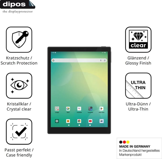 dipos – 2x Beschermfolie geschikt voor Hannspree Lumo 7.8 | Krasbestendige & heldere Screenprotector Ultra-Thin