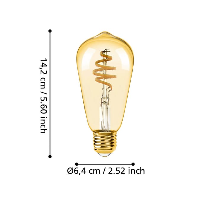 EGLO connect.z  Smart LED Lamp - E27 - Ø 6,4 cm - Instelbaar wit licht - Dimbaar - Zigbee