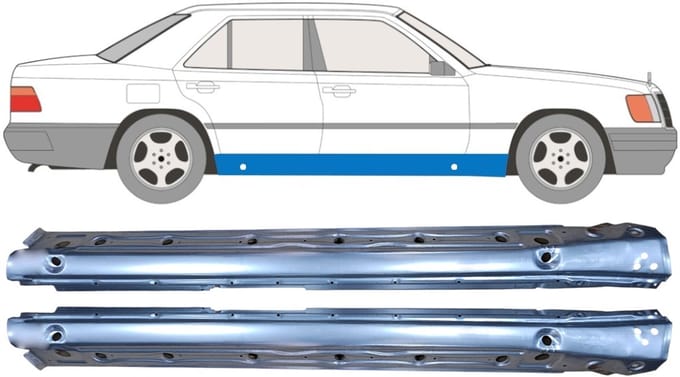Volledige dorpel voor Mercedes E-Class W124 1984-1996 / Links + Rechts / Set