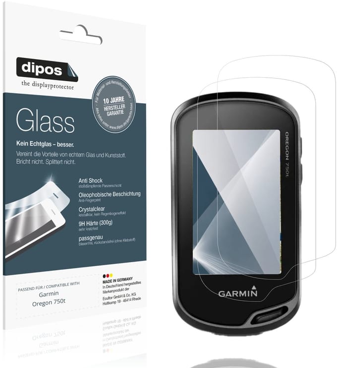 dipos – 2x Pantserfolie geschikt voor Garmin Oregon 750t | 9H Screenprotector
