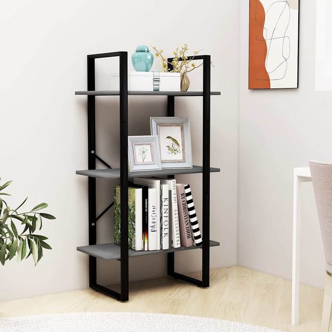 vidaXL - Opbergrek - 60x30x105 - cm - massief - grenenhout - grijs