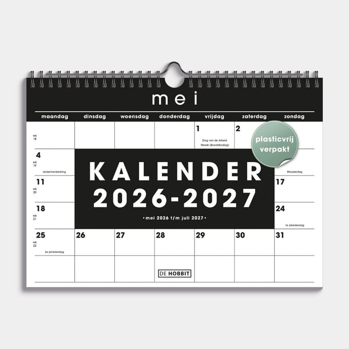 Hobbit - Maandkalender 2026-2027 - 1 maand op 1 pagina - Maandplanner - A4 (21 x 29,7 cm) - Basic