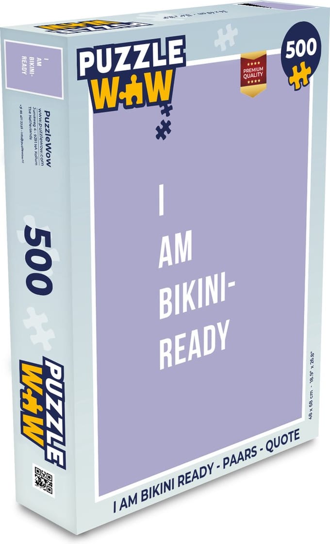 Puzzel I am bikini ready - Paars - Quote - Legpuzzel - Puzzel 500 stukjes