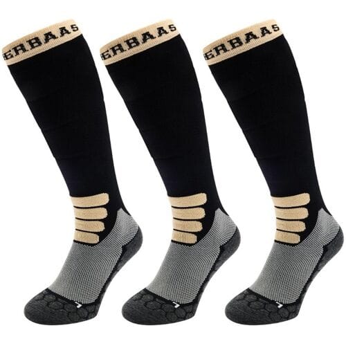 Poederbaas Skisokken Merinowol Pro - 3-pack Zwart - Maat 35/38
