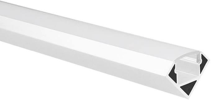 LED strip profiel Tarenta wit hoek 1m incl. melkwitte afdekkap