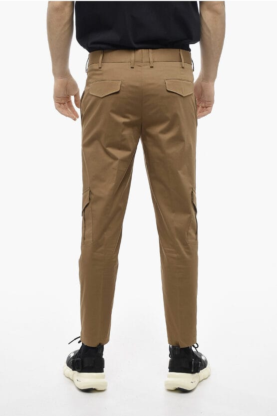 Stretchkatoenen NATE Skinny Fit Cargo-broek in bruin