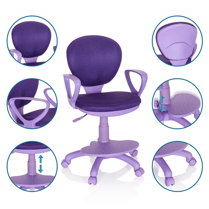 Kinder bureaustoel KID COLOUR stof lila hjh OFFICE
