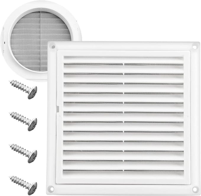 Ventilatierooster Buiten - Afdekplaat Ventilatie - Droger Uitlaat - Vogelwering - 6 inch - Wit