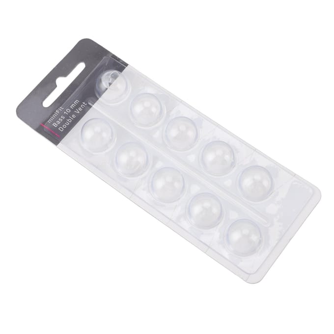 10 stuks Dubbele Ventilatie Bass Dome Accessoire Enkellaags Dubbele Ventilatie Siliconen Vervangende Domes voor Medium Size 10mm white
