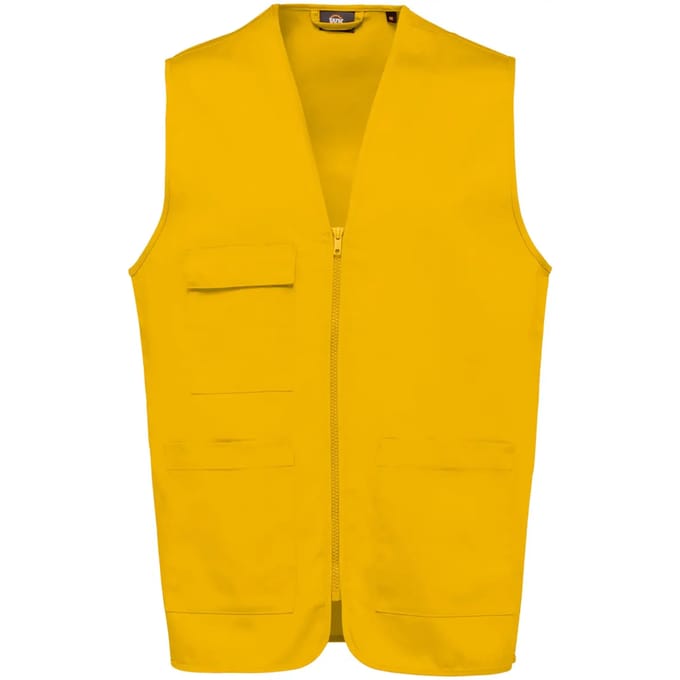 Gilet Unisex M WK. Designed To Work Mouwloos Yellow 65% Polyester, 35% Katoen