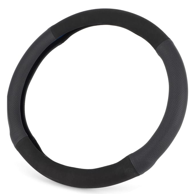 Housse de Volant 15 pouces Daim Cuir Artificiel Prise Confortable Universel pour Modification de Voiture black