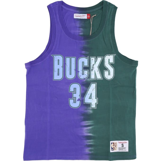 NBA Verticale Tie Dye-tanktop voor heren Hardwood Classics nr. 34 Ray Allen Milbuc