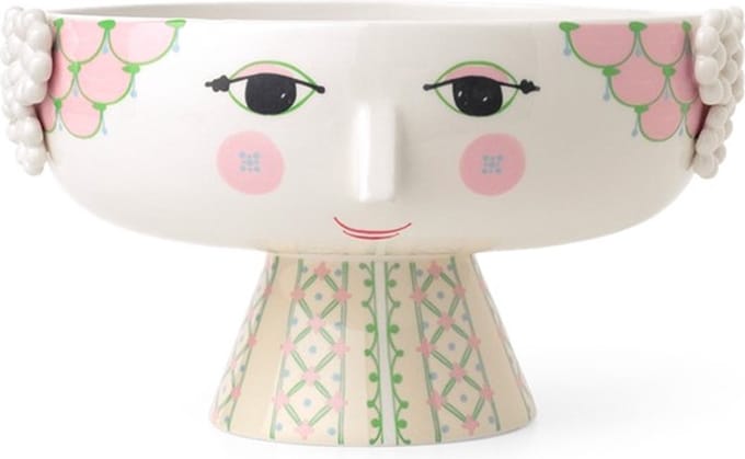 Bjorn Wiinblad Eva bowl op voet H14.5cm D24cm soft pink