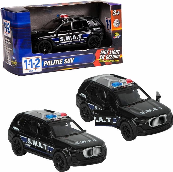 112 Pull-Back S.w.a.t. Auto 1:36 + Licht En Geluid
