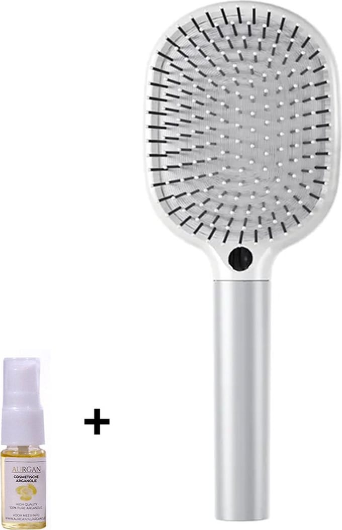 Aurgan Comfortabele Anti-Klit haarborstel met grote Luchtkussen - incl 10 ml Aurgan haarolie