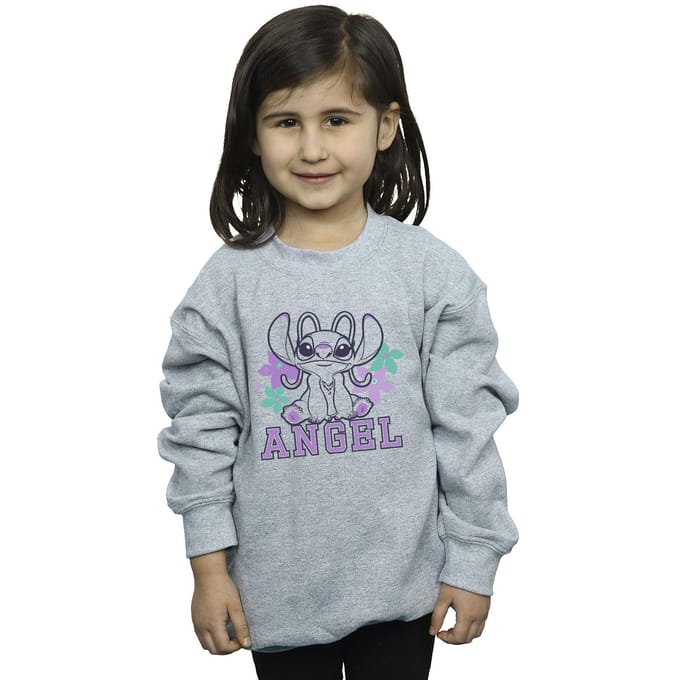 Disney Meisjes Lilo & Stitch Engel Sweatshirt (Sportgrijs)