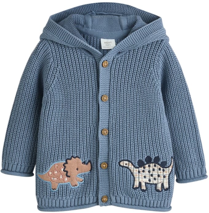 Next - Jongens - Gebreid babyvest met capuchon - Blauw