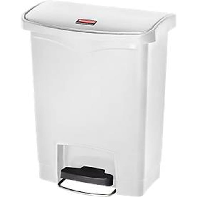Pedaalemmer Slim Jim®, kunststof, volume 30 liter, wit