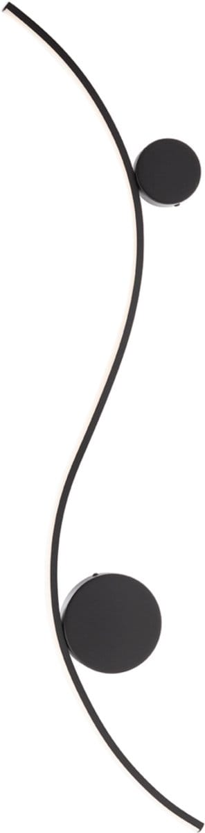 Kosilum - Curva - Wandlamp - Zwart - Staal, aluminium en silicium