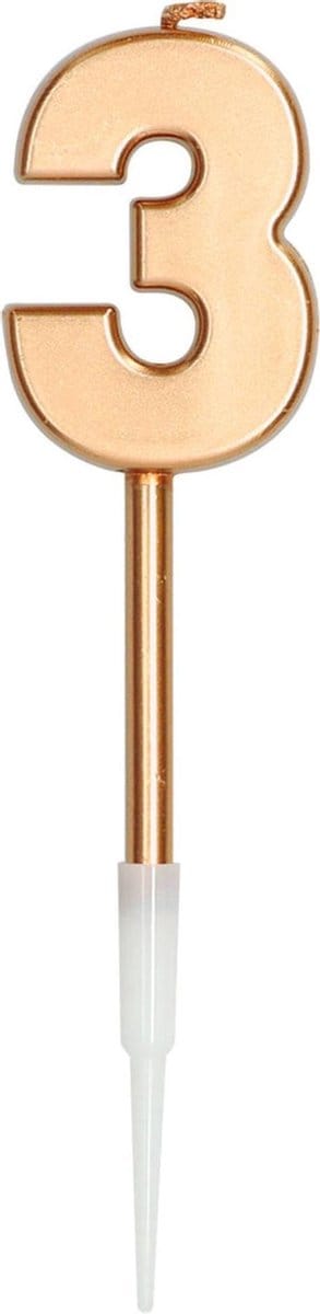 Folat - Verjaardagskaars 3 Brons Metallic