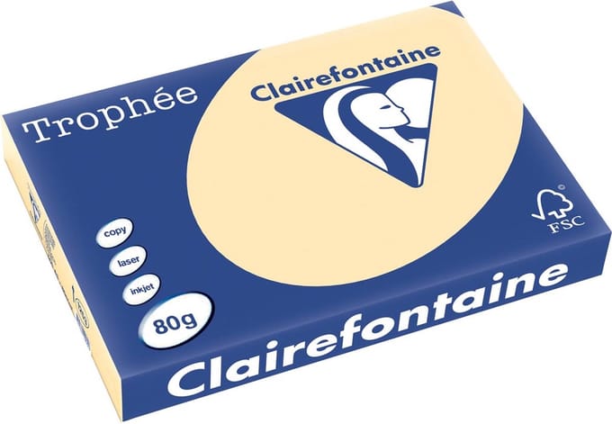 Clairefontaine Trophée Pastel, gekleurd papier, A3, 80 g, 500 vel, gems
