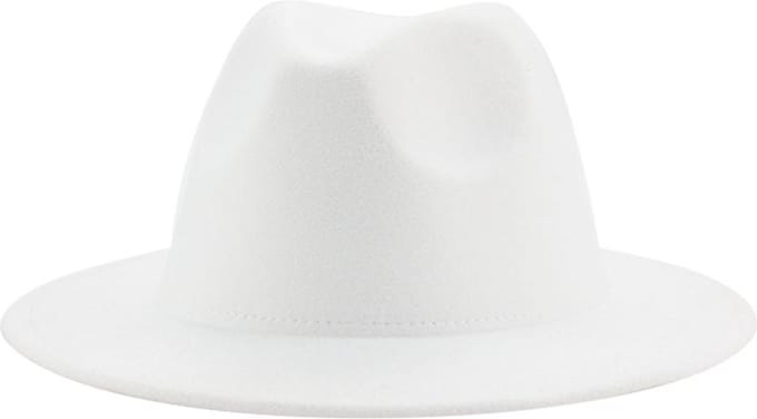 Fedora Hoed - Wit | Verstelbaar | 56 - 58 cm | Katoen / Polyester | Fashion Favorite