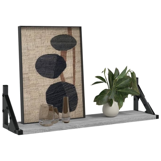 vidaXL - Wandschappen - 2 - st - 60x15x15,5 - cm - grijs - sonoma - eikenkleurig