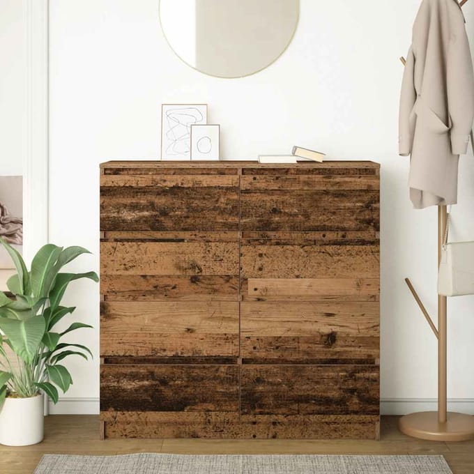 vidaXL - Dressoir - 100x35x99 - cm - spaanplaat - oud - hout