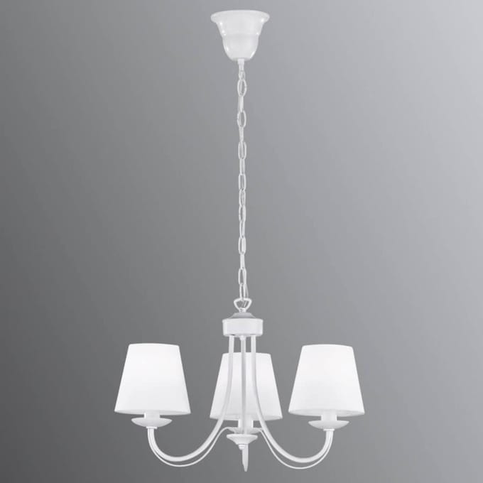 Trio Lighting Kroonluchter Cortez, wit, 3-lamps