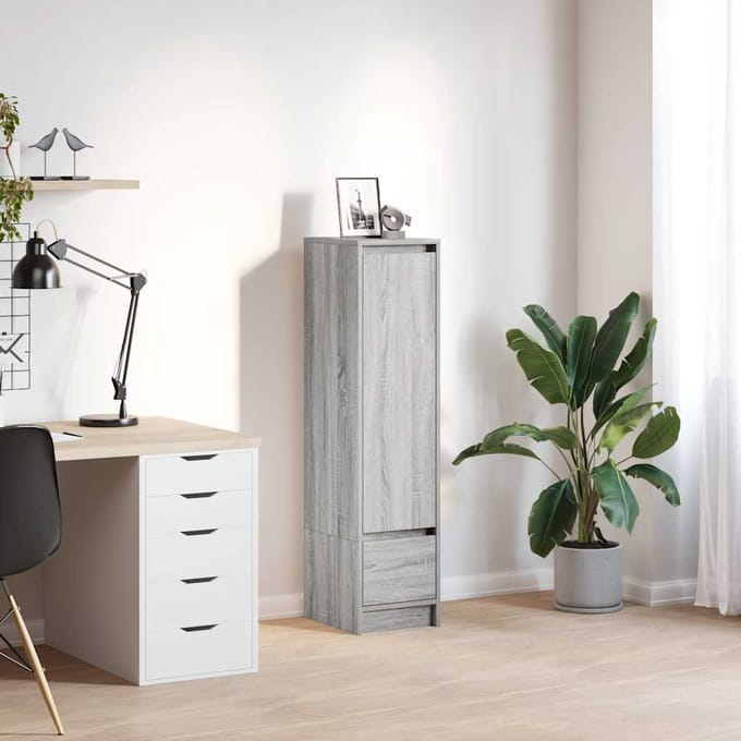 vidaXL - Highboard - 29,5x34x119,5 - cm - spaanplaat - grijs - sonoma