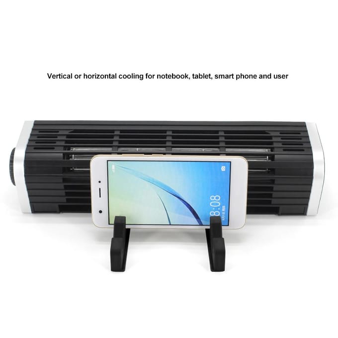 Olmaster CF-1691 USB-koelventilator Laptop Pad Stand Ventilator Notebook Computer Telefoonkoeler Horizontale As Ventilatorbeugel Zwart zwart