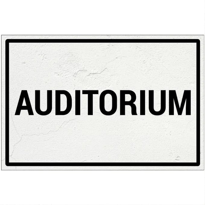 Auditorium bord | Forex Re materiaal | 18 x 12 cm