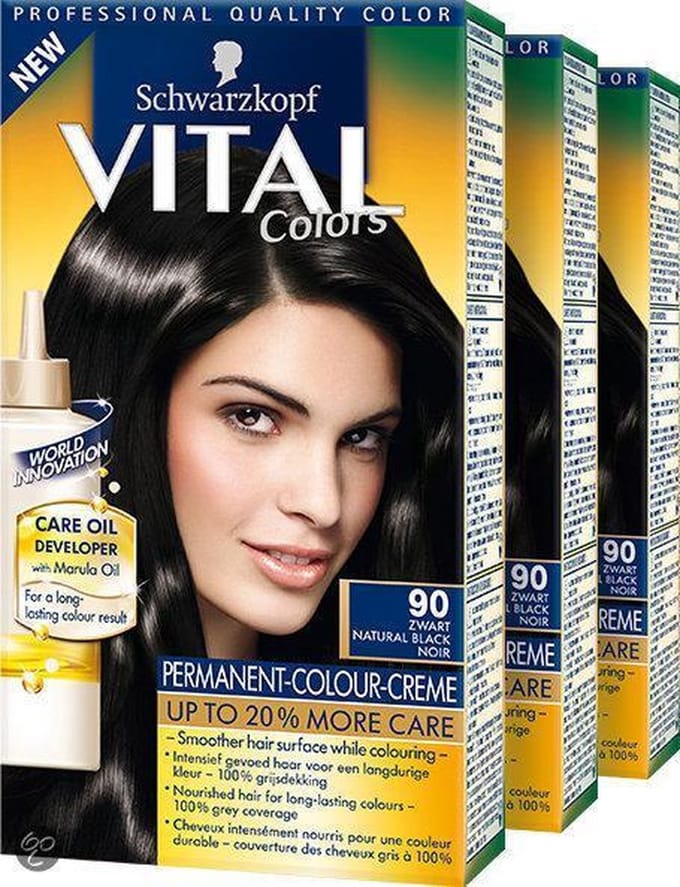 Vital Colors 90 Zwart - 3 st - voordeelverpakking