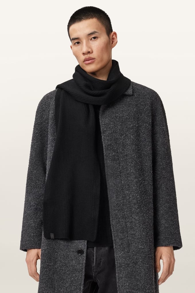 AllSaints Iggy Scarf Black Taglia: OS | Sciarpe Outlet | Uomo | Nero