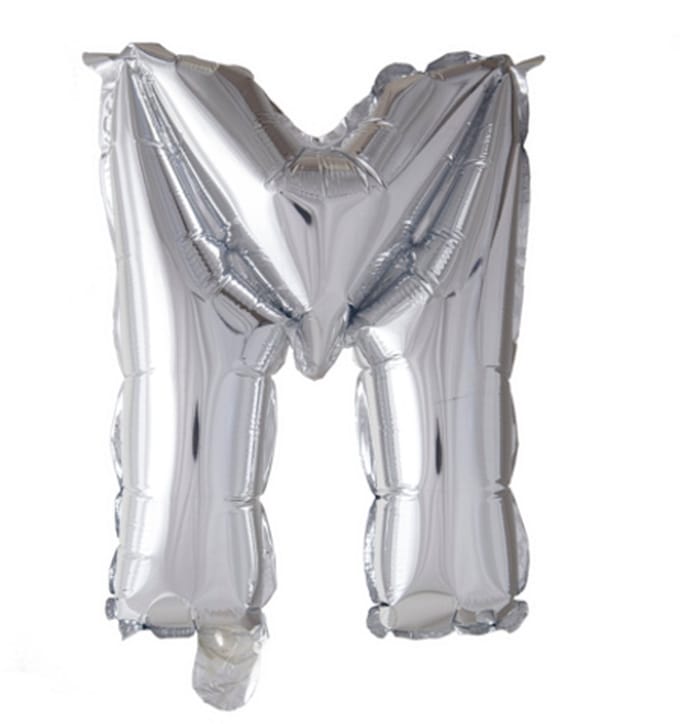 Folie Ballon Letter 40″ M - Zilver