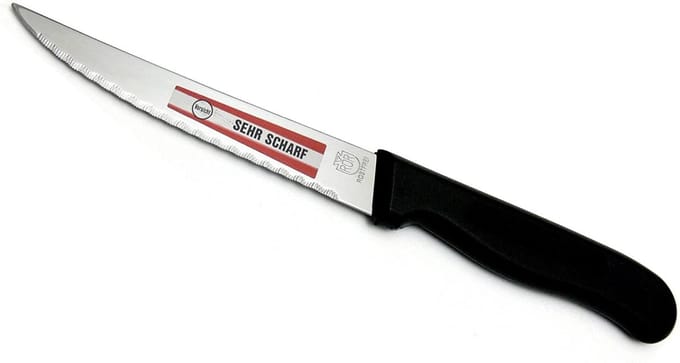 RÖR Solingen Vespermes Steakmes Orgineel – RVS – Lemmet 11,5 cm – Zwart