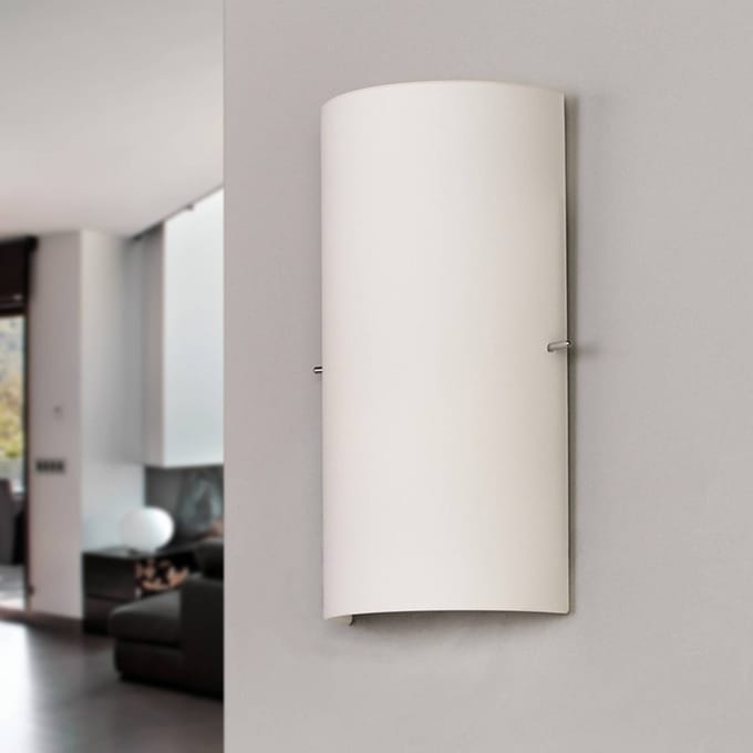Lucande - wandlamp - 1licht - Glas, metaal - H: 28 cm - E14 - wit