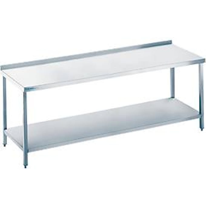 Werktafel van rvs met legbord, 850 x 700 x 1800 mm