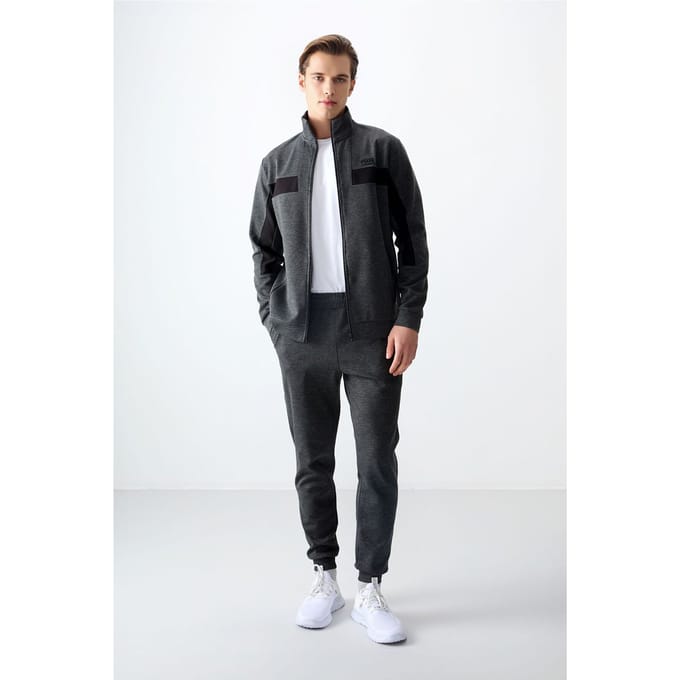 Heren Kleurblok Fleece Sweatshirt en Broek Set