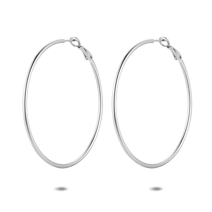 Twice As Nice Oorbellen in edelstaal, oorring 60 mm